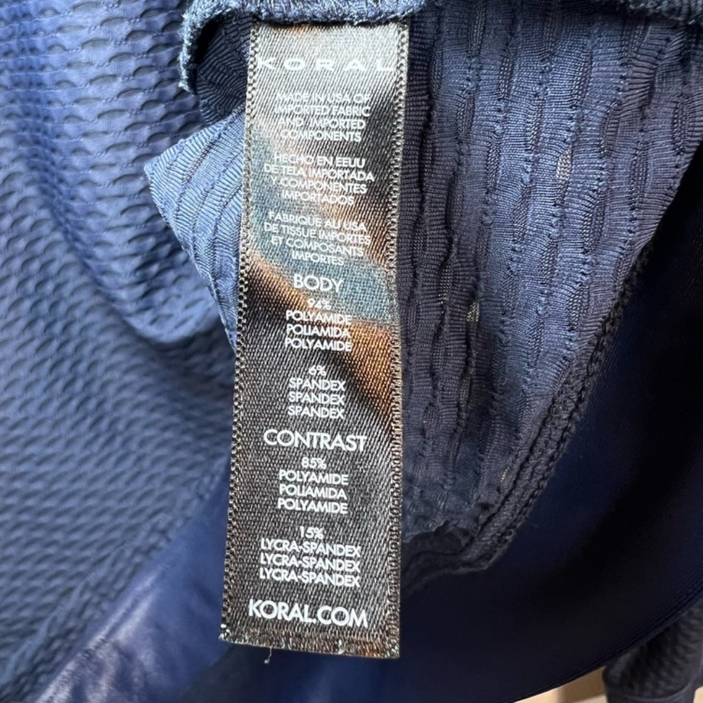 Koral Sofia Mesh Long Sleeve Shirt Top Midnight Blue Pullover Textured UV Medium - Picture 16 of 16